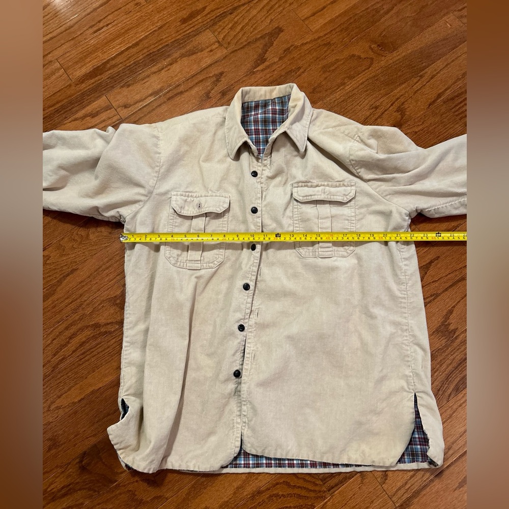 Reversible Shacket Size Large Corduroy And Plaid - image 1